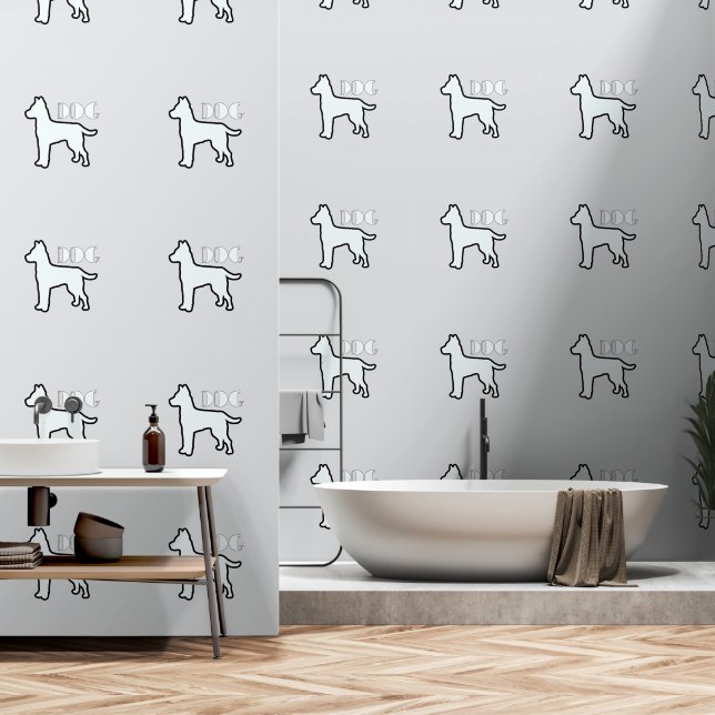 Papier Peint Logo DOG Grey (Salle de bain)