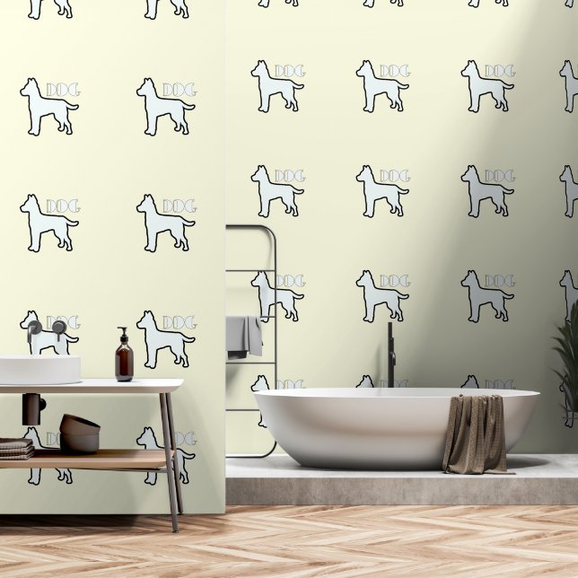 Papier Peint Logo DOG jaune pâle (Salle de bain)