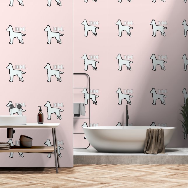 Papier Peint Logo DOG rose pâle (Salle de bain)