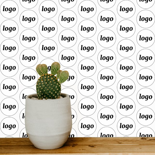 Papier Peint Logo Motif (Simple custom logo pattern business promotional wallpaper)