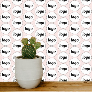 Papier Peint Logo Motif Business Promotion Blush Pink