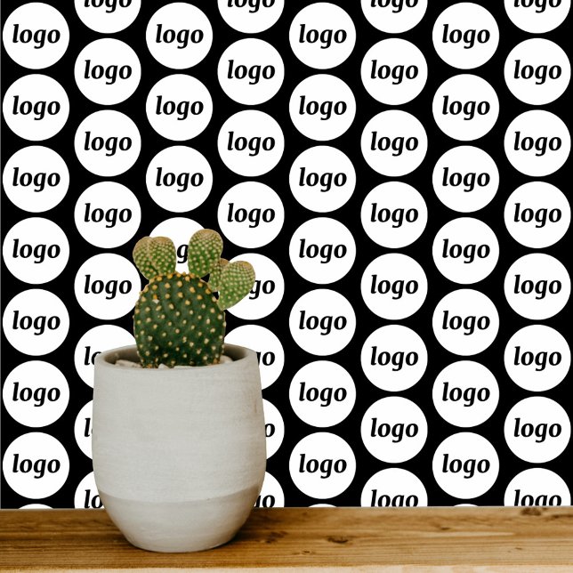 Papier Peint Logo Motif Entreprise Promotion Noir (Simple logo pattern business promotional wallpaper)