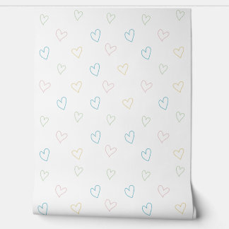 Papier Peint Lovely hearts pattern - Shower Curtain - Large