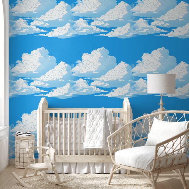 Papier Peint Lovley Sky Clouds - Motif sans soudure 1 (Enfants)
