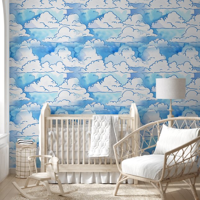 Papier Peint Lovley Sky Clouds - Motif sans soudure 4 (Enfants)