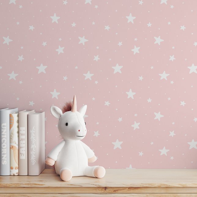 Papier Peint Lumière Rose Ciel Filles Chambre Star Pattern Drea (Créateur téléchargé)