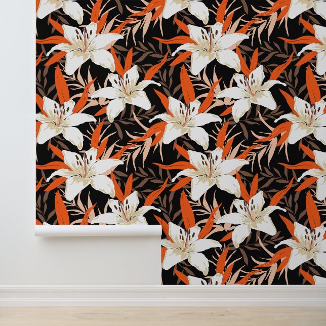Papier Peint Luminous Night Lilies (Application)