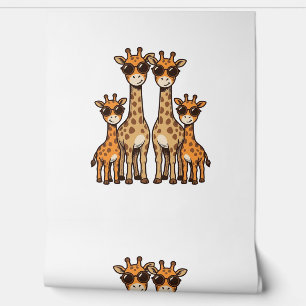 Papier Peint Lunettes de soleil de la famille de la girafe Cool