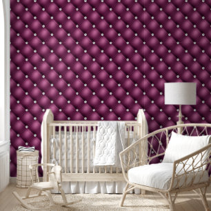 Papier Peint Luxe Diamond Tufted Quilé Profond violet