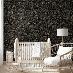 Papier Peint Luxueux & Chic Western Carving motif floral