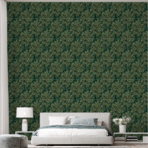 Papier Peint Luxueux Monstera Palm Or Botanique Jungle Vert Dor
