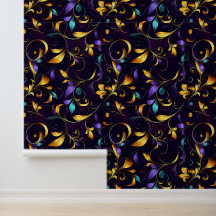 Luxueux Motif floral feuillus