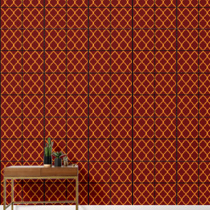 Papier Peint luxueux rouge et or géométrique 2