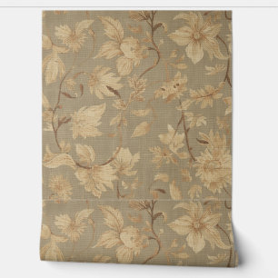 Papier Peint Luxury Vintage British Floral Beige Antique