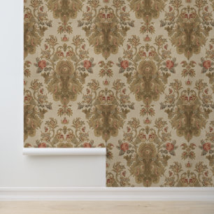 Papier Peint Luxury Vintage British Floral Beige Antique