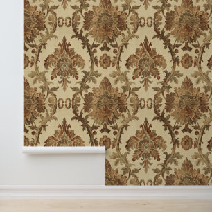 Papier Peint Luxury Vintage British Floral Beige Antique