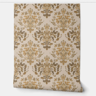 Papier Peint Luxury Vintage Damask Beige Floral Classic