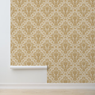 Papier Peint Luxury Vintage Damask Beige Floral Classic