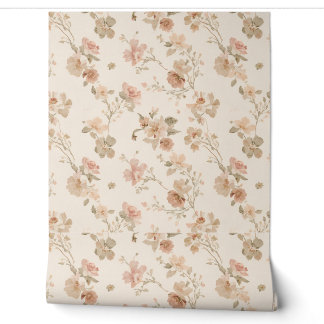 Papier Peint Luxury Vintage Delicate Floral Victorian Cream