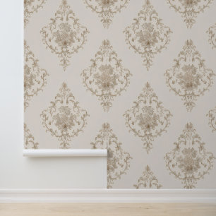Papier Peint Luxury Vintage French Baroque Beige Royal Ivory