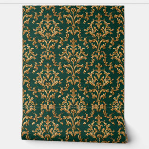 Papier Peint Luxury Vintage French Baroque Emerald Green Gold