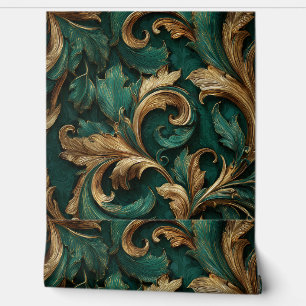 Papier Peint Luxury Vintage French Baroque Emerald Green Gold