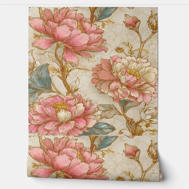 Papier Peint Luxury Vintage Indira Floral (Déroulement)