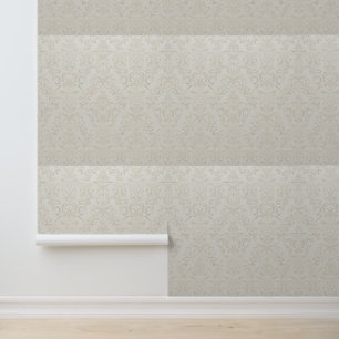 Papier Peint Luxury Vintage Minimal Elegant Damask Ivory Cream
