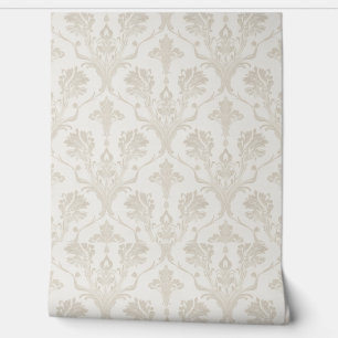 Papier Peint Luxury Vintage Minimal Elegant Damask Ivory Cream