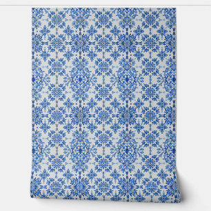 Papier Peint Luxury Vintage Moroccan Zellige Classic Blue White