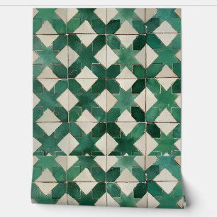 Papier Peint Luxury Vintage Moroccan Zellige Emerald Green