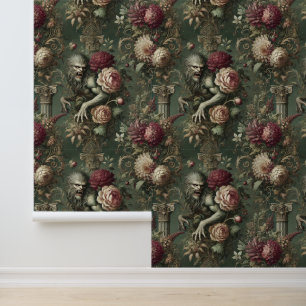 Papier Peint Lycanthropique Verdant - Gothique Floral Design