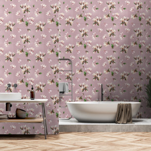 Papier Peint Magnolias sur Mauve