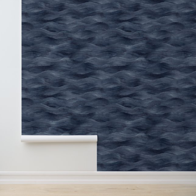 Papier peint Maison de plage Vagues de mer sombres (Application)