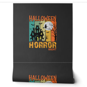 Papier Peint Maison Hantée de la Nuit d'Horreur d'Halloween Vec
