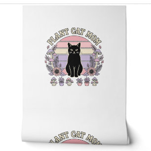 Papier Peint Maman Chat Plante Chat Plantes Cottagecore Vintage