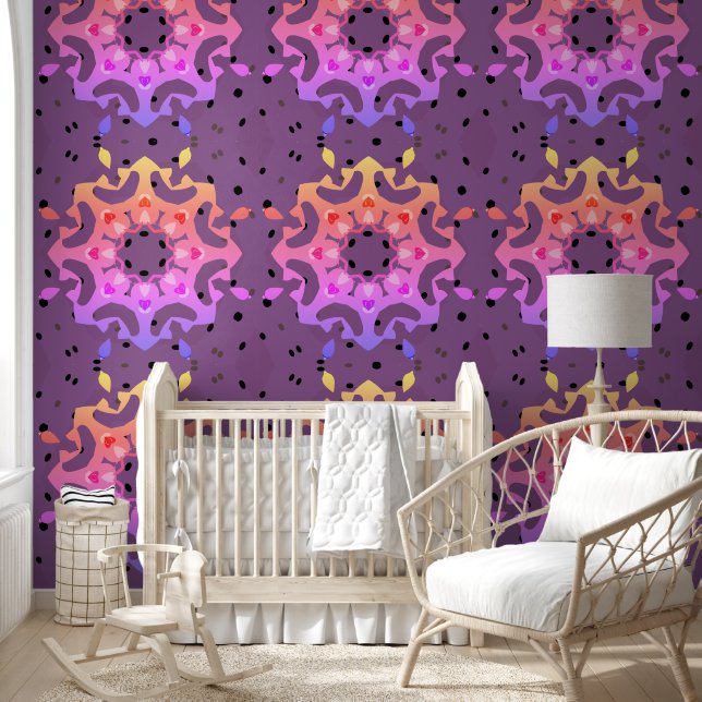 Papier Peint Mandala floral psychédélique (Enfants)