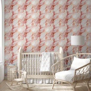 Papier Peint Marbre Rose Moderne Or Rose
