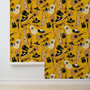 Papier Peint Mariachi Band Instruments Motif Fun Music