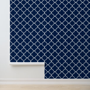 Papier Peint Marine et Quatrefoil blanc - Arrière - plan change