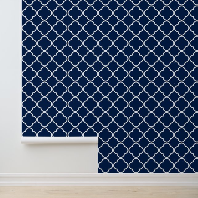 Papier Peint Marine et Quatrefoil blanc - Arrière - plan change (Application)