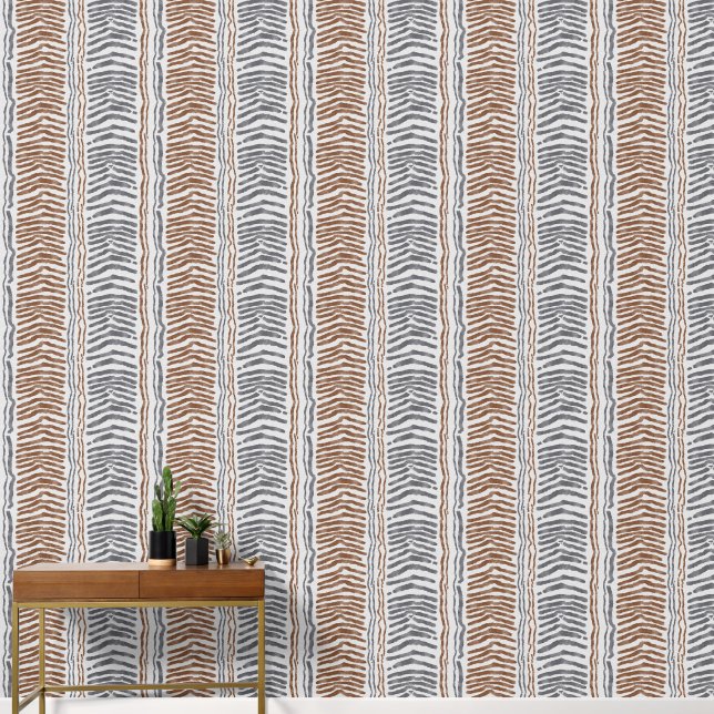 Papier Peint Marron Gris Moderne à Coller (Couloir)