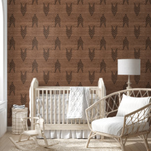 Papier Peint Marron Moderne Rustique Africain Mudcloth