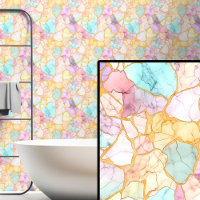 Mauve rose clair violet Aqua jaune or marbré