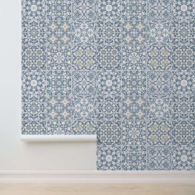 Papier Peint Mediterranean Tiles, Moroccan, Majolica, Azulejo (Application)