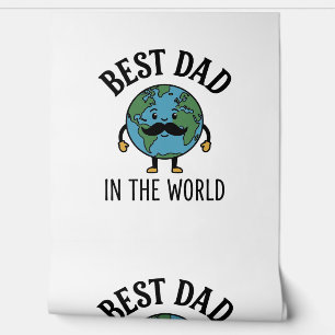 Papier Peint Meilleur Papa du Monde Earth Moustache Shirt Desig