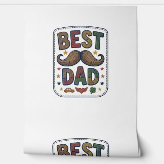 Papier Peint Meilleur Papa Moustache Vintage Vecteur Conception