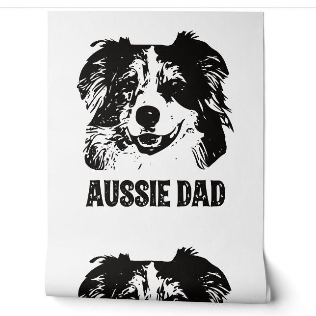 Papier Peint Mens Aussie Papa - Australian Shepherd Chien Papa (Déroulement)