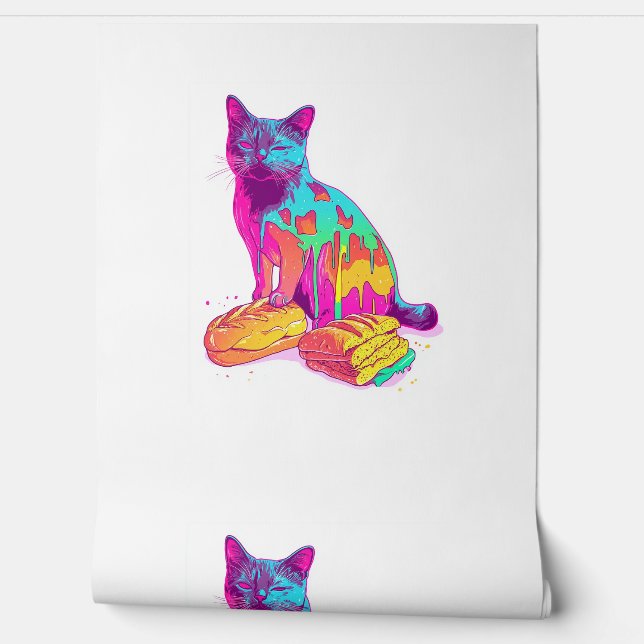 Papier Peint Meowphosis de pain - Glitchy Funny Chat Meme (Déroulement)