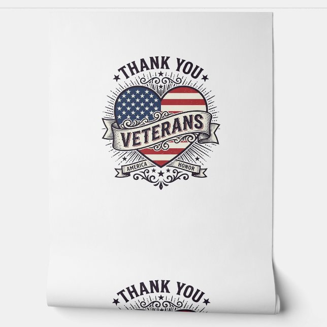 Papier Peint Merci aux vétérans Patriote Vector Design_1 (Déroulement)